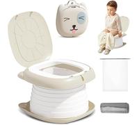 Pieghevole WC per bambini, sedile WC per bambini, vasetto da bagno per bambini e neonati a partire da 1 anno, vasetto da allenamento per ragazzi e ragazze, con 15 borse usa e getta (A)