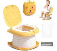Pieghevole WC per bambini, sedile WC per bambini, vasetto da bagno per bambini e neonati a partire da 1 anno, vasetto da allenamento per ragazzi e ragazze, con 15 borse usa e getta (C)