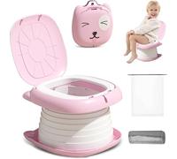 Pieghevole WC per bambini, sedile WC per bambini, vasetto da bagno per bambini e neonati a partire da 1 anno, vasetto da allenamento per ragazzi e ragazze, con 15 borse usa e getta (B)