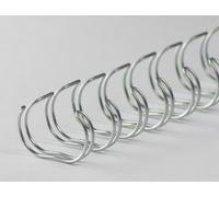 Pieni di binder wire 23 anelli 25,4 mm, 1 pollice, 2: 1 divisione argento (50 pezzi) NEW