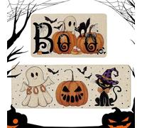 Pieni Di Halloween, Mat Di Halloween, MAT Di Halloween Ghost Ghost | Tappeti Resistenti Al Materiale Morbido Per La Porta D'ingresso Del Bagno Cucina Anteriore Terrazza Come Una Raccapricciant