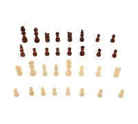 Pieni di scacchi solo 32 pezzi in legno sicuro e resistente a due colori Game Pawns Home Party