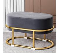 Pieno moderno Resto per soggiorno - Sgabello di vanità ottomana in velluto, con gambe in metallo oro - sgabello da trucco moderno per riposo piccolo per il trucco e arredamento del soggiorno (colore: