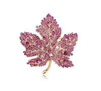 Pieno Strass Foglie di Acero Spilla Vestito Maglione Collare Risvolto Pin Metallo Foglie Spille Accessori, smalto, gemma na