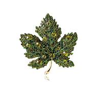 Pieno Strass Foglie di Acero Spilla Vestito Maglione Collare Risvolto Pin Metallo Foglie Spille Accessori, smalto, gemma na
