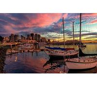 Pieno Trapano San Diego Barche Promenade Dawn Fai Da Te 5D Pittura Diamante Per Numero Kit Unici Decorazione Della Parete Di Casa Di Cristallo Del Rhinestone Della Decorazione Della Parete