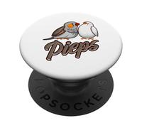 Pieps Zebra Fringuello Carino Uccello Pet Voliera Umorismo PopSockets PopGrip Adesivo