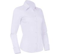 Pier 17 Camicia da donna con bottoni, aderente, a maniche lunghe, su misura, da lavoro, ufficio, Nuovo Bianco, Small