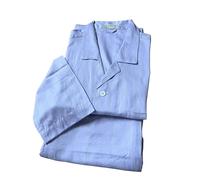 PIER MORI'S Elegante Pigiama per Uomo Taglio Classico Abbottonato Davanti in Puro Cotone makò Peso Primaverile Art. E720 (IT, Testo, L, Regular, Regular, Azzurro)