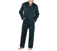 PDA Pigiama Uomo Lungo Aperto Elegante con Collo e Pantalone Aperto Cotone Makò E02661 (IT, Numero, 50, Regular, Regular, 54 Verdone)