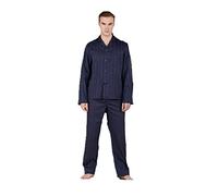 PIER MORI'S PDA Pigiama Uomo Lungo Riga Raso 100% Cotone Popeline Made in Italy (IT, Numero, 54, Regular, Regular, Bleu)