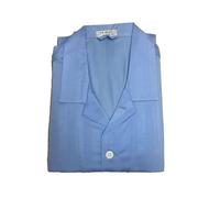 PIER MORI'S PDA Pigiama Uomo Lungo Riga Raso 100% Cotone Popeline Made in Italy (IT, Numero, 64, Regular, Regular, Azzurro)