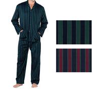 PIER MORI'S PIGIAMA CLASSICO UOMO LUNGO APERTO VERDE BORDEAUX COTONE