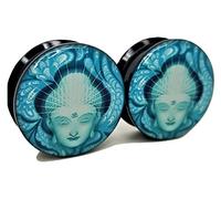 Pierced Republic - Tappi per le orecchie con Buddha, in acrilico, 10 misure