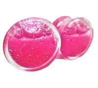 Pierced Republic - Tappi per le orecchie riempiti di liquido con glitter rosa, a doppia svasatura, 6 misure, 6 mm-16 mm