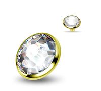 Piercing a forma di ancora micro dermica, in acciaio chirurgico 316L, con filettatura interna, in acciaio chirurgico 316L, placcato oro, Pietra Argento sterling Acciaio inossidabile