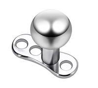 Piercing a sfera in acciaio chirurgico 316L con base in titanio di grado G23, micro dermal anchor gioielli, Titanio acciaio inox Argento Sterling