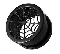 Piercing a tunnel per orecchio, Dilatatori Orecchio, Piercing Orecchie, in acciaio chirurgico 316L, colore: nero anodizzato e Acciaio inossidabile, colore: Nero, cod. REZ-MP-245-16MM