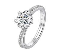 Piercing Anelli Gioielli Gold Plated Round Cut Engagement Promise Anelli Anniversary Wedding Bands(Silver One Size) Scatole Trucs Gioielli, A, Metallo, Nessuna pietra preziosa