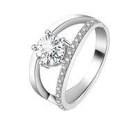 Piercing Anelli Gioielli Gold Plated Round Cut Engagement Promise Anelli Anniversary Wedding Bands(Silver One Size) Scatole Trucs Gioielli, A, Metallo, Nessuna pietra preziosa