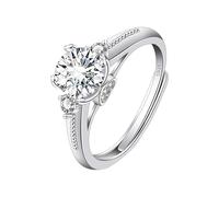 Piercing Anelli Gioielli Gold Plated Round Cut Engagement Promise Anelli Anniversary Wedding Bands(Silver One Size) Scatole Trucs Gioielli, A, Metallo, Nessuna pietra preziosa