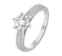 Piercing Anelli Gioielli Gold Plated Round Cut Engagement Promise Anelli Anniversary Wedding Bands(Silver One Size) Scatole Trucs Gioielli, A, Metallo, Nessuna pietra preziosa