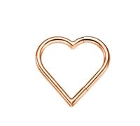 Piercing Anello Titanio1 Pezzi 16G Naso Piercing Cartilagine Orecchini Gioielli Labret Cerchietto a forma di cuore, Oro rosa, 1.2x10mm