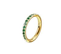 Piercing Anello Titanio1 Pezzi 18G Septum Orecchio Cartilagine Piercing Trago Helix Orecchini a cerchio con zirconi cubici verdi, Oro-verde, 1.0x8mm