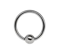 Piercing capezzolo Gioiello Anello Titanio 1,6 x 16 mm con Sfera a clip