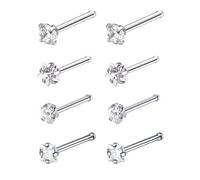 Piercing Cerchio Acciaio Chirurgico1 Pezzi Anello da naso per uomo e donna, per setto trago, conch, per labbra Quadrato/Rotondo/Stella/Cuore con zirconi cubici
