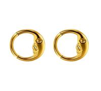 Piercing Cerchio Acciaio Chirurgico2 Pezzi 16G Naso Piercing Cartilagine Orecchini Gioielli Labret Volto di Luna, Stile 1-Oro, 1.2x8mm