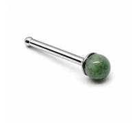 Piercing corpo perno naso giada argento sterling 925 sfera 2 mm 22 G perno es...