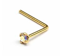 Piercing corpo perno naso oro piccolo 1,5 mm AB CZ gemma 9k 9ct L borchia pie...