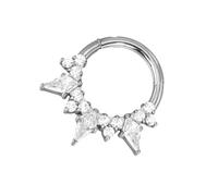 Piercing da naso alla moda con elegante zircone intarsiato, accessorio ideale per migliorare il tuo look. Gioielli alla moda