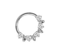 Piercing da naso alla moda con elegante zircone intarsiato, accessorio ideale per migliorare il tuo look, gioielli resistenti alle allergie, One Size, come descritto, come descritto