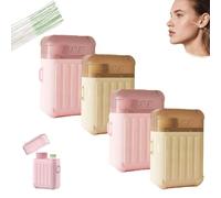 Piercing Floss Cleaner Kit, Ear Piercing Cleaning Kit, Professional Piercing Hole Cleaner Floss, 240 Pcs Piercing Cleaner Floss, with Liquid Cleaner, Rose and Mint Scent,2/4 Boxes for Women Men (4pcs)