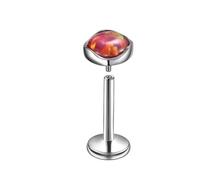 Piercing Helix Orecchio1 Pezzi 16G Titanio Naso Piercing Cartilagine Orecchini Gioielli Labret con rosso arancio opale, Argento Arancione Rosso-5mm, 1.2x10mm