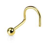 Piercing Nasale Asta Curva In Oro Giallo 14 Carati Con Palla