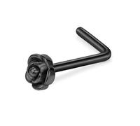 Piercing Naso Acciaio Chirurgico Cerchio1 Pezzi Piercing Naso Orecchini Helix Trago Orecchio Cartilagine Barra dritta/a forma di L con fiore di rosa