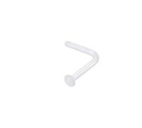 Piercing Naso Anelli1 Pezzi 20G Vetro Piercing Naso Orecchini Helix Trago Orecchio Cartilagine A forma di L, Trasparente, Stile 3, 0.8x7mmx3mm