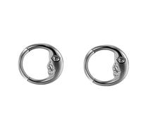 Piercing Orecchio Acciaio Chirurgico2 Pezzi 16G Naso Piercing Cartilagine Orecchini Gioielli Labret Volto di Luna, Stile 1-Argento, 1.2x8mm