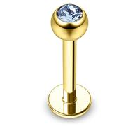 Piercing per labbro, trago e trago in acciaio chirurgico anodizzato, 3 mm e Acciaio inossidabile, colore: Lavanda, cod. LBD-MP-T05LA