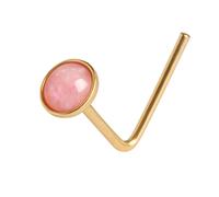 Piercing piegato oro opale borchia naso oro rosa 9 ct 22 g (0,6 mm) 2,5 mm L ...