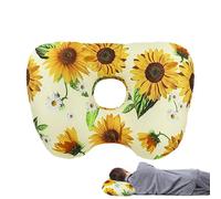 Piercing Pillow For Side Sleepers - Soft Ear Guard With Hole For Piercing Aftercare & Neck Support, Ergonomic O-Shaped Design For Home | For Women, Men & Teens, Durable Cloth & PP Cotton, 16in