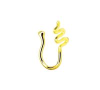 Piercing Septum Finto1 Pezzi 14G Rame Anelli di Naso Finti Cerchio Anello di setto Serpente, Stile 18-Oro, 1.6mm