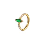 Piercing Septum Titanio1 Pezzi 16G Naso Piercing Cartilagine Orecchini Gioielli Labret Orecchini a cerchio Eternity con zirconi cubici verdi a forma di marquise., Oro, 1.2x10mm