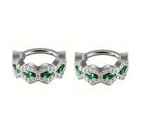 Piercing Septum Titanio2 Pezzi 16G Anello da naso per uomo e donna, per setto trago, conch, per labbra con zirconi cubici verdi, Argento, Stile 1, 1.2x8mm