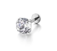 PiercingJak 16G Piercing Orecchio Zircone Dimensione Rosa in Titanio ASTM F136 Piercing lobo Orecchio Lucido CZ Sfaccettato per Tragus Cartilage Helix Conch Filettatura interna Stud Piercing Nostril