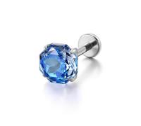 PiercingJak 16G Piercing Orecchio Zircone Dimensione Rosa in Titanio ASTM F136 Piercing lobo Orecchio Lucido CZ Sfaccettato per Tragus Cartilage Helix Conch Filettatura interna Stud Piercing Nostril