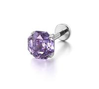 PiercingJak 16G Piercing Orecchio Zircone Dimensione Rosa in Titanio ASTM F136 Piercing lobo Orecchio Lucido CZ Sfaccettato per Tragus Cartilage Helix Conch Filettatura interna Stud Piercing Nostril